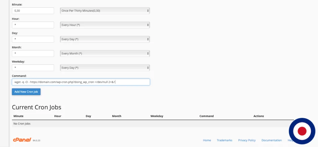 cPanel Cronjob Command