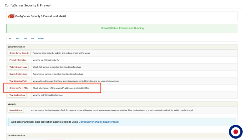 CSF IP Blacklist Check