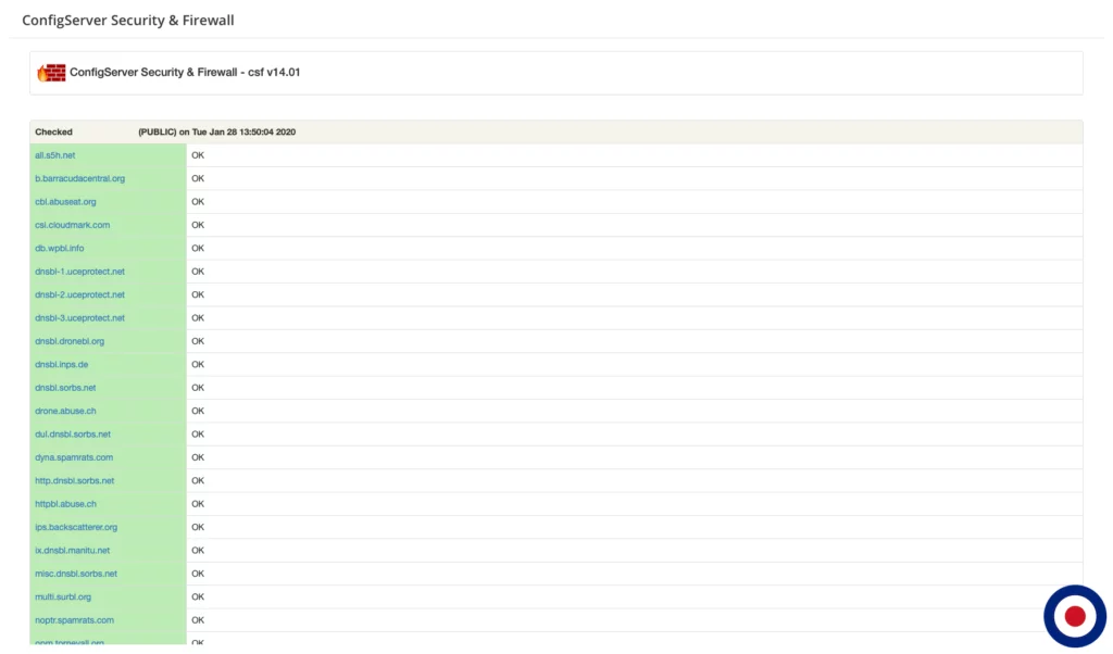 CSF IP Blacklist Check Scan