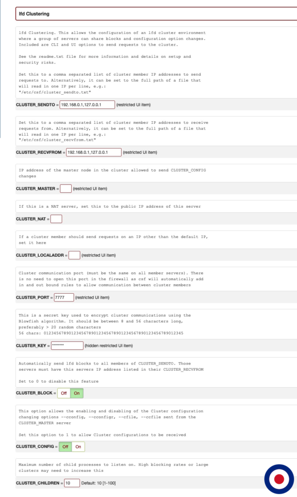 CSF LFD Cluster Setup