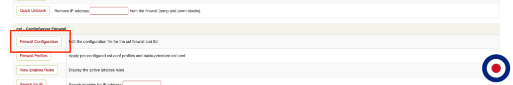 ConfigServer Firewall Configuration