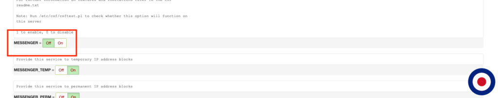 ConfigServer Firewall Activate