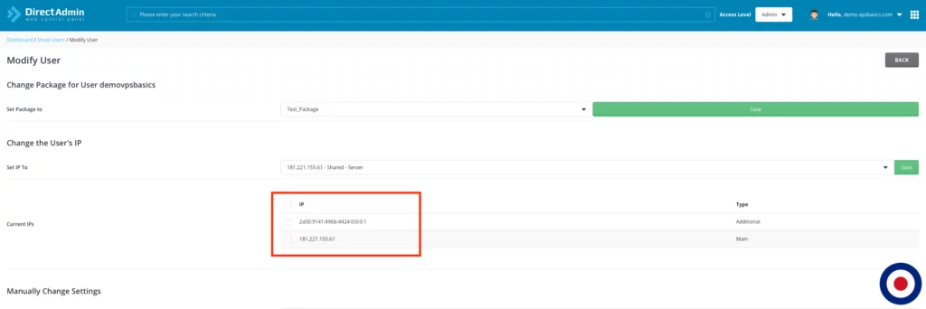 Add IPv6 Admin/Reseller - Current IP