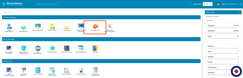 Add IPv6 Admin/Reseller - Dashboard