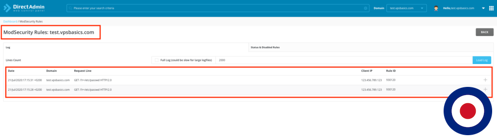 How to Enable, Manage and Disable ModSecurity Rules with DirectAdmin