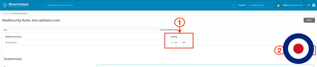 How to Enable, Manage and Disable ModSecurity Rules with DirectAdmin