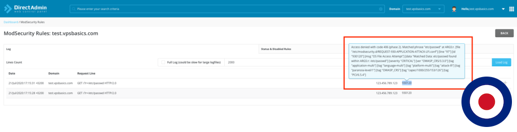 How to Enable, Manage and Disable ModSecurity Rules with DirectAdmin